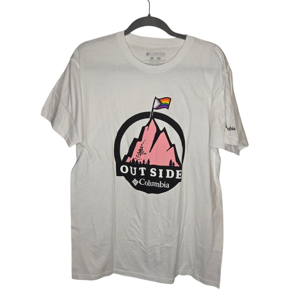 Columbia Pride Shirt Men's Large NWT Outside Graphic T-Shirt Mountain Rainbow